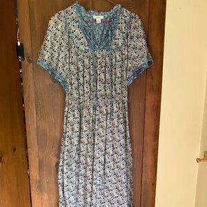 Othilia Anthropologie Floral Ruffle Sleeve Cottagecore Cotton Dress